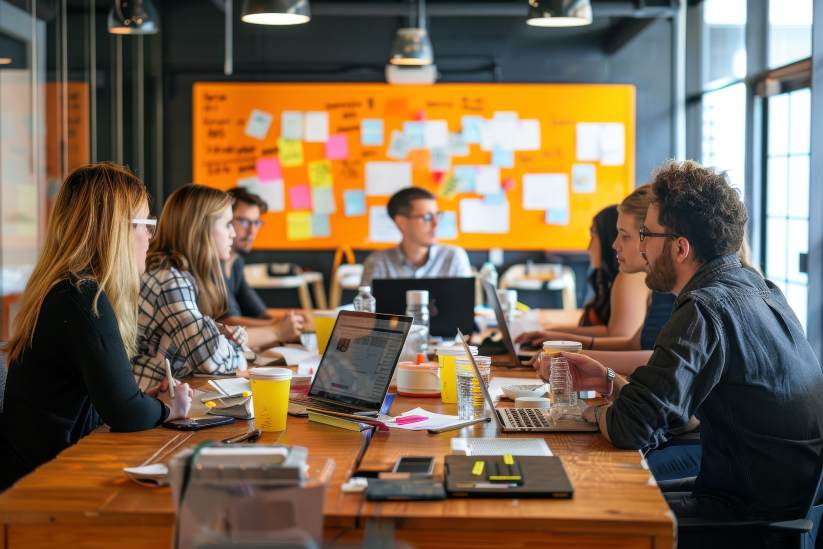 pessoas em reuniao no escritorio de trabalho